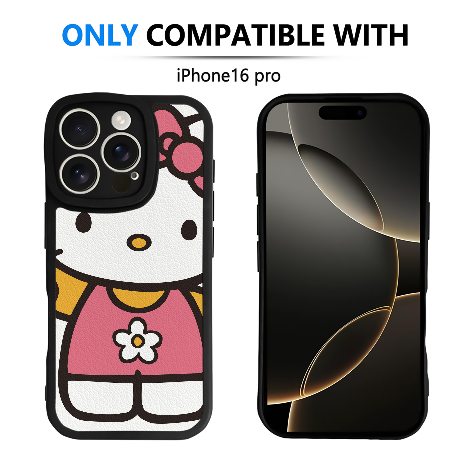 （画像用） Hello Kitty ハローキティ 【iPhone 16シリーズ対応】シリコンスマホケース（レザー調） 材質：シリコン